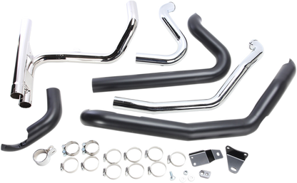 COBRA Powerport Dual Headpipes with Dual Bungs - Black 6253DBRB1