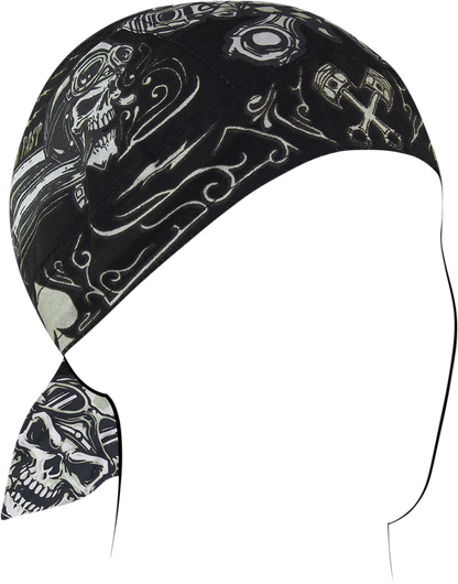 ZAN HEADGEAR Flydanna Cotton Headwrap - Biker Skull Z712