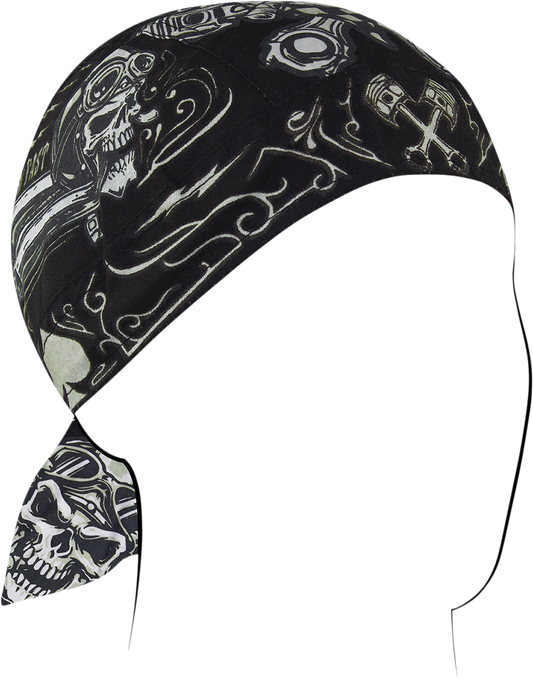 ZAN HEADGEAR Flydanna Cotton Headwrap - Biker Skull Z712