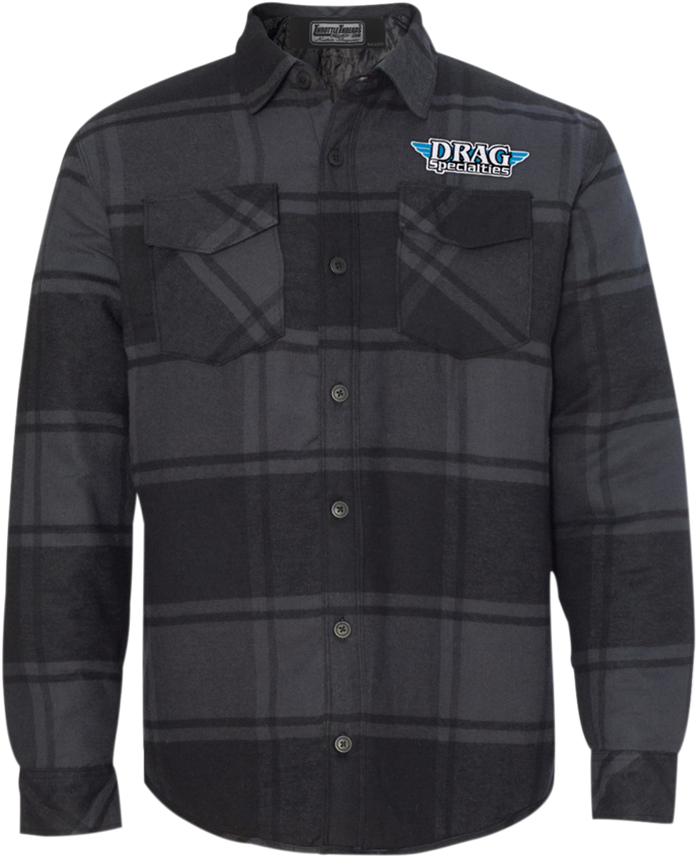 THROTTLE THREADS Drag Specialties Quilted Jacket - Plaid - Small DRG24J86BKSR