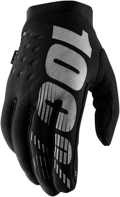 100% Brisker Gloves - Black/Gray - Small 10003-00000