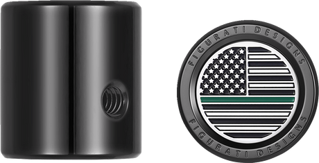 FIGURATI DESIGNS Heel-Toe Shifter Cover - Green Line American Flag - Black FD72-HTSC-BLK