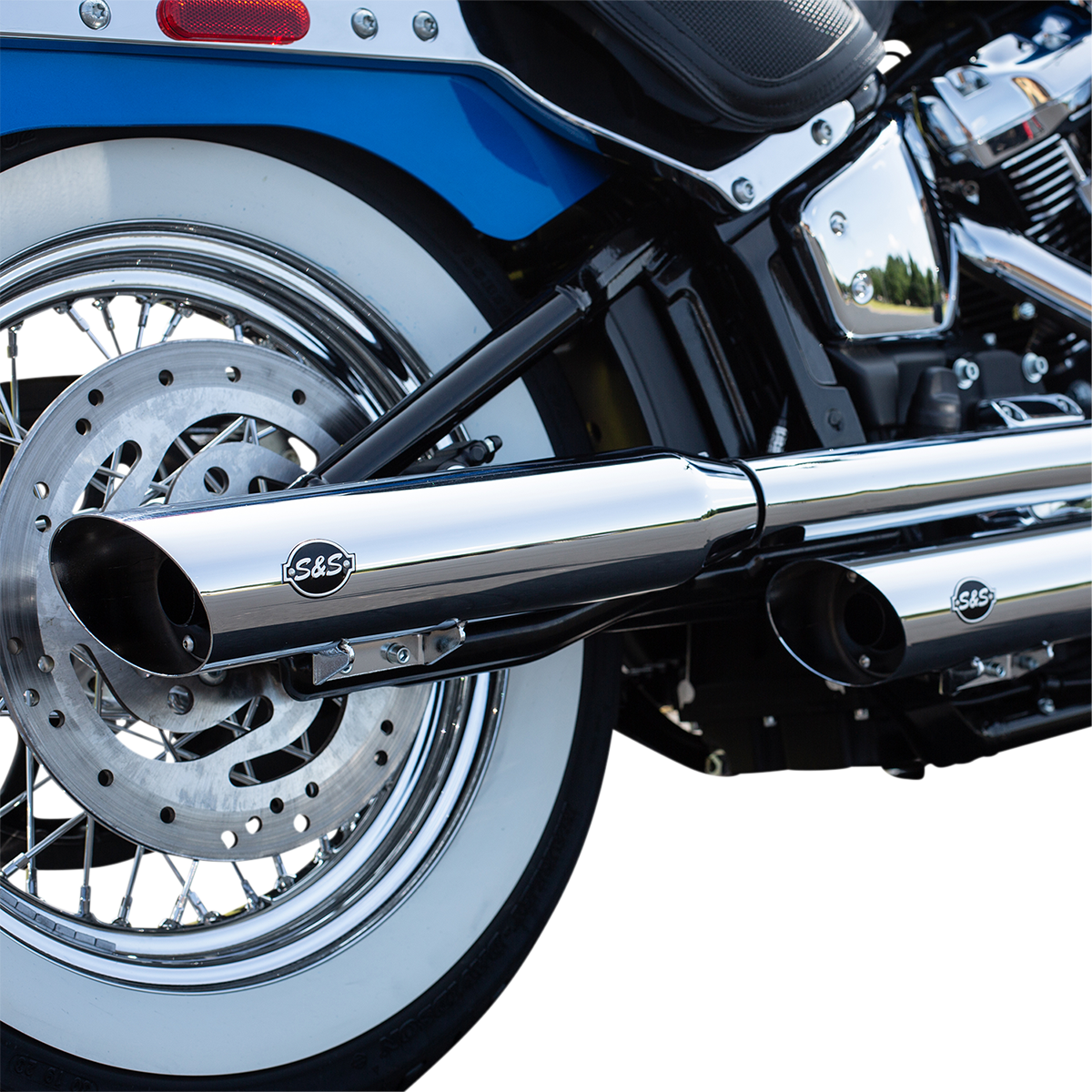 S&S CYCLE Slash Cut Mufflers - 50 State - Chrome 550-0756B