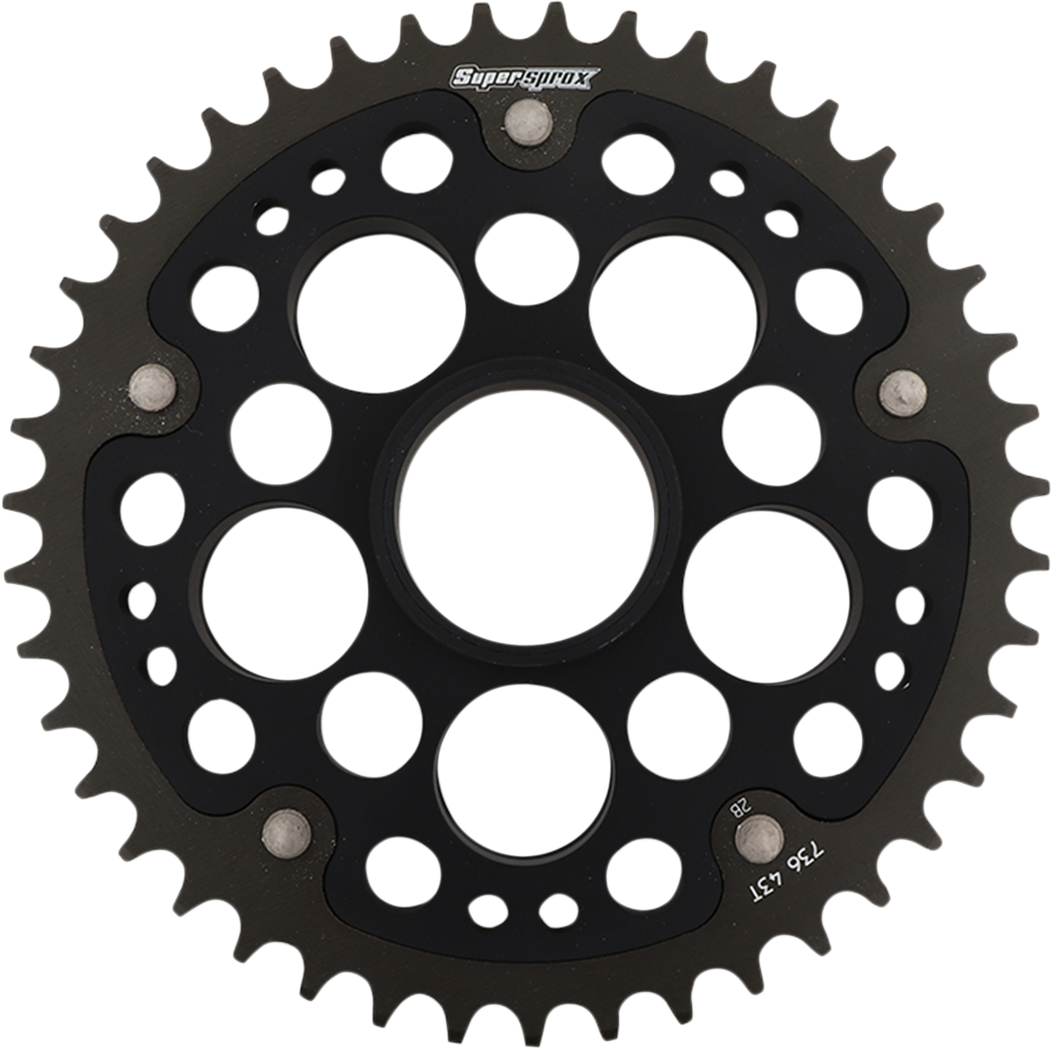 SUPERSPROX Stealth Rear Sprocket - 43 Tooth - Black - Ducati RST-736-43-BLK