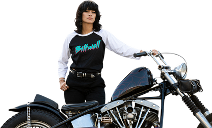 BILTWELL Women's 1985 Raglan T-Shirt - Black/White - Small 8144-060-002