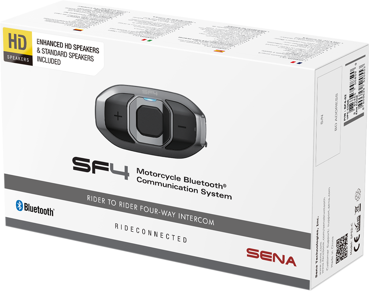 SENA SF4 Bluetooth Headset - 4-Way - Dual Speakers SF4-02
