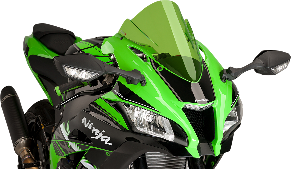 PUIG HI-TECH PARTS Race Windscreen - Green - Kawasaki 8912V