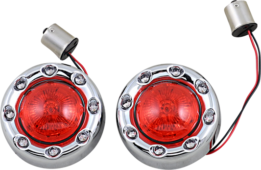 CUSTOM DYNAMICS Bullet Turn Signal 1156 - Chrome - Red Lens PB-BR-RR 56-CR