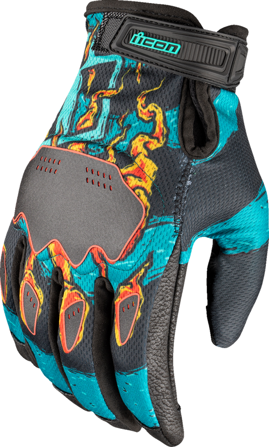 ICON Hooligan™ Munchies Gloves - Teal - Small 3301-4796