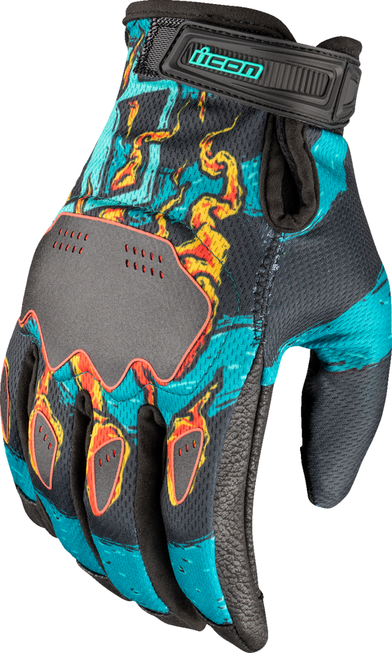 ICON Hooligan™ Munchies Gloves - Teal - Large 3301-4798