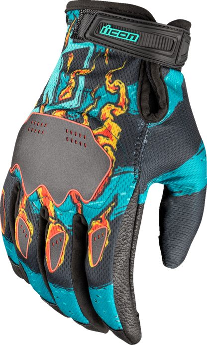 ICON Hooligan™ Munchies Gloves - Teal - Large 3301-4798