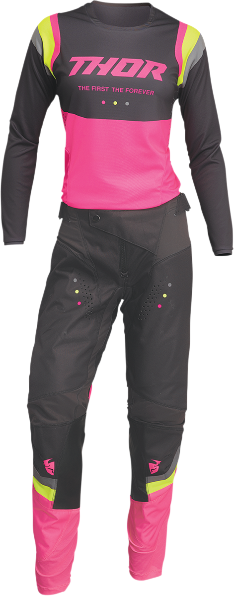 THOR Women's Pulse Rev Pants - Charcoal/Pink - 7/8 2902-0297