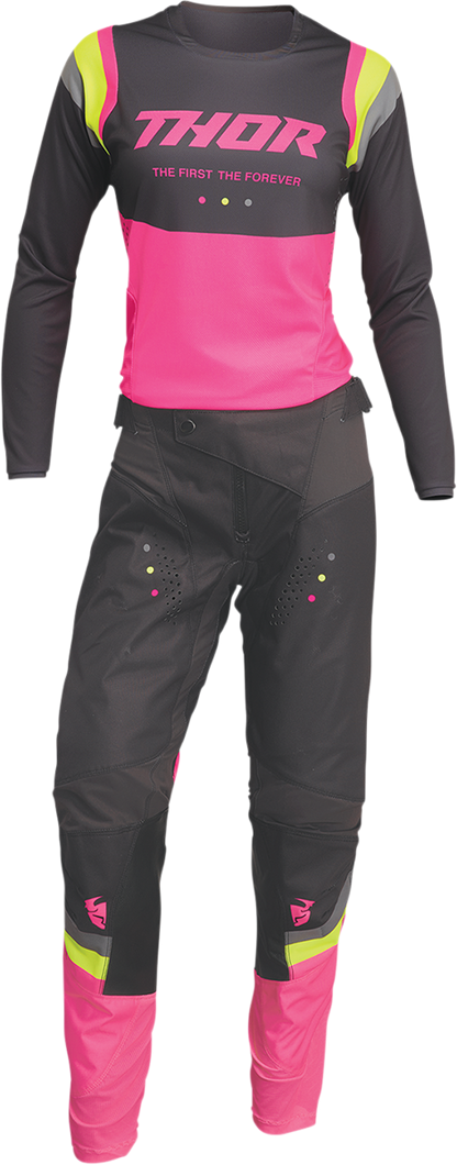 THOR Women's Pulse Rev Pants - Charcoal/Pink - 7/8 2902-0297