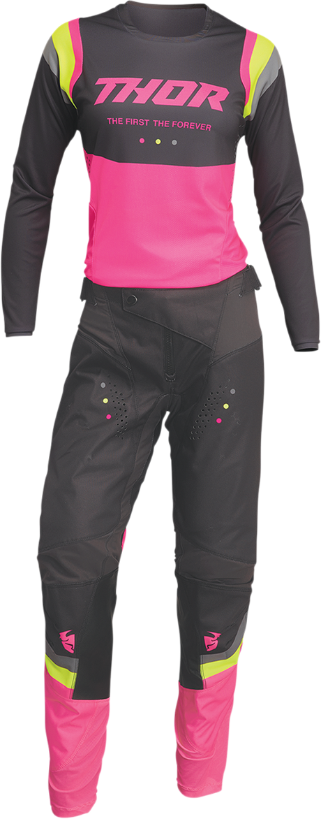 THOR Women's Pulse Rev Pants - Charcoal/Pink - 11/12 2902-0299