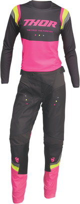 THOR Women's Pulse REV Jersey - Charcoal/Pink - XL 2911-0241