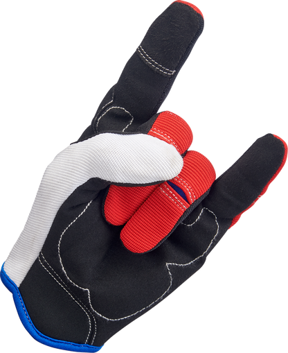 BILTWELL Moto Gloves - Red/White/Blue - XL 1501-1208-005