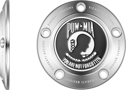 FIGURATI DESIGNS Timing Cover - 5 Hole - POW MIA - Stainless Steel FD50-TC-5H-SS