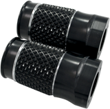EDDIE TROTTA DESIGNS Fork Slider Covers - Cross-Cut Black Anodized TC-998B