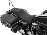 DRAG SPECIALTIES Asiento para 2 personas Predator III - Doble diamante - Hilo negro 0801-1304 