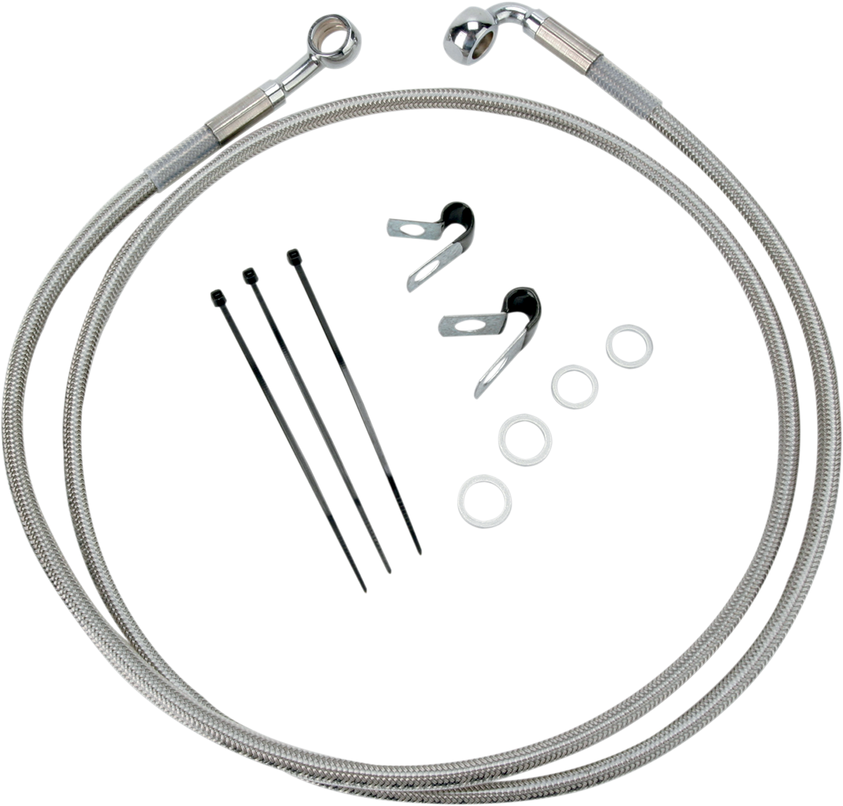 DRAG SPECIALTIES Brake Line - Front - +10" - Stainless Steel 640113-10