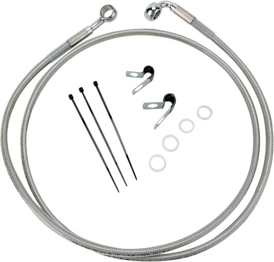 DRAG SPECIALTIES Brake Line - Front - +10" - Stainless Steel 640113-10