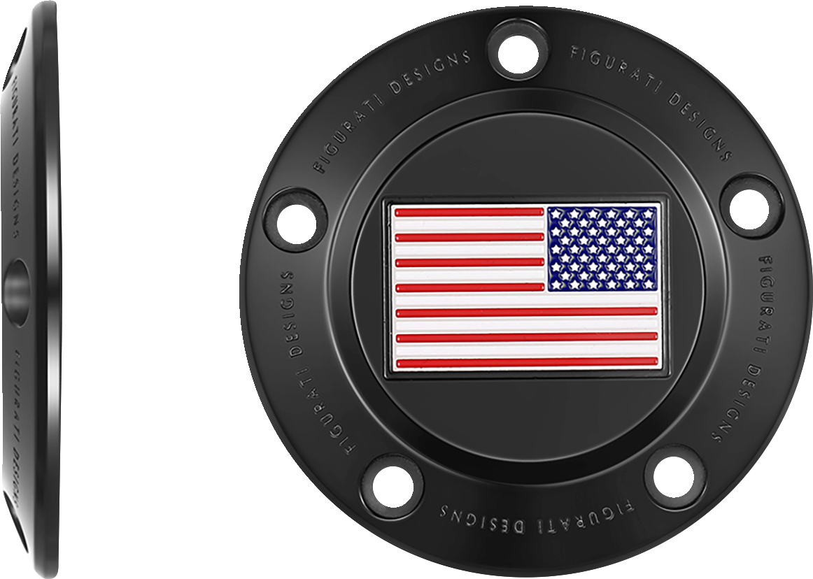 FIGURATI DESIGNS Timing Cover - 5 Hole - American - Black FD21R-TC-5H-BLK