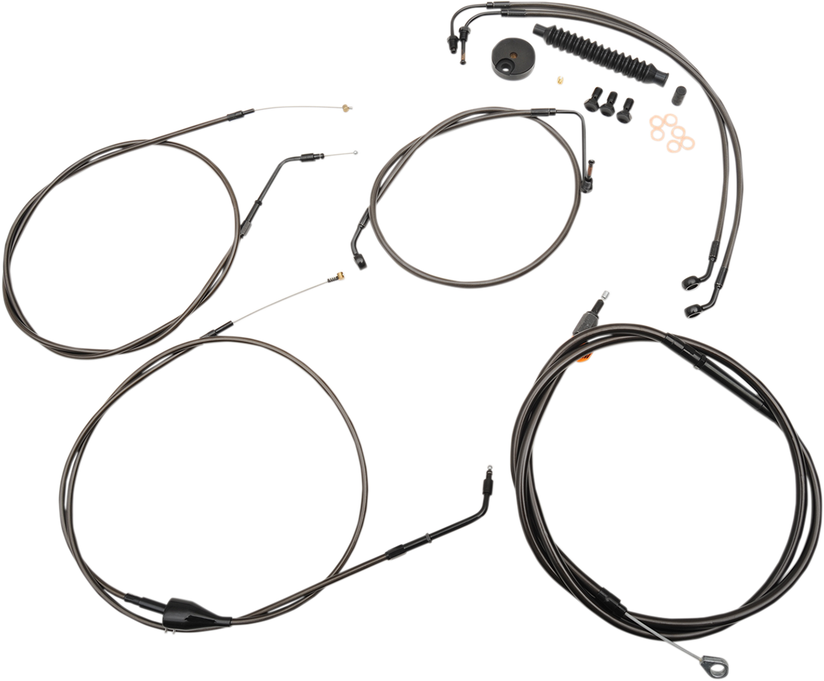 LA CHOPPERS Handlebar Cable/Brake Line Kit - 12" - 14" Ape Hanger Handlebars - Midnight LA-8005KT-13M