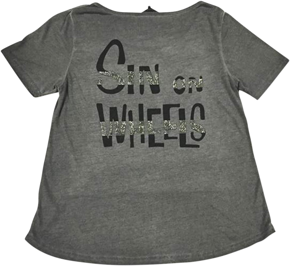 LETHAL THREAT Women's Sinwheels T-Shirt - Gray - Large LA20613L