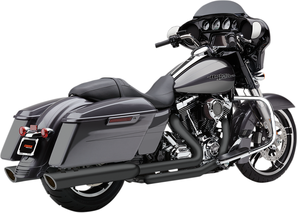 COBRA 909 4" Mufflers - Black - '95-'16 Bagger 6106RB