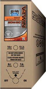 BEL-RAY V-Twin Semi-Synthetic Oil - 20W-50 - 6 U.S. gal. - Bag-In-Box 301389150033