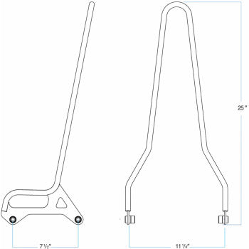 BILTWELL EXFIL Sissy Bar - XL - Chrome 5003-502