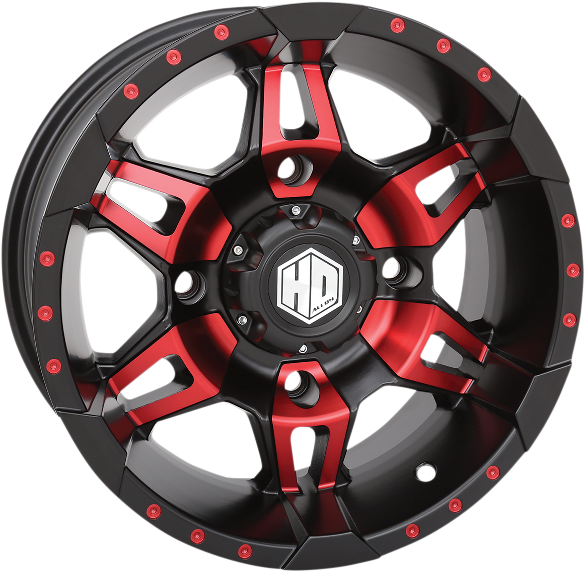 STI TIRE & WHEEL HD7 Wheel - Front/Rear - Red - 14x7 - 4/137 - 5+2 (+10 mm) 14HD707-RED