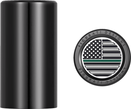 FIGURATI DESIGNS Docking Hardware Covers - American Flag - Green Line - Long - Black FD72-DC-2545-BK
