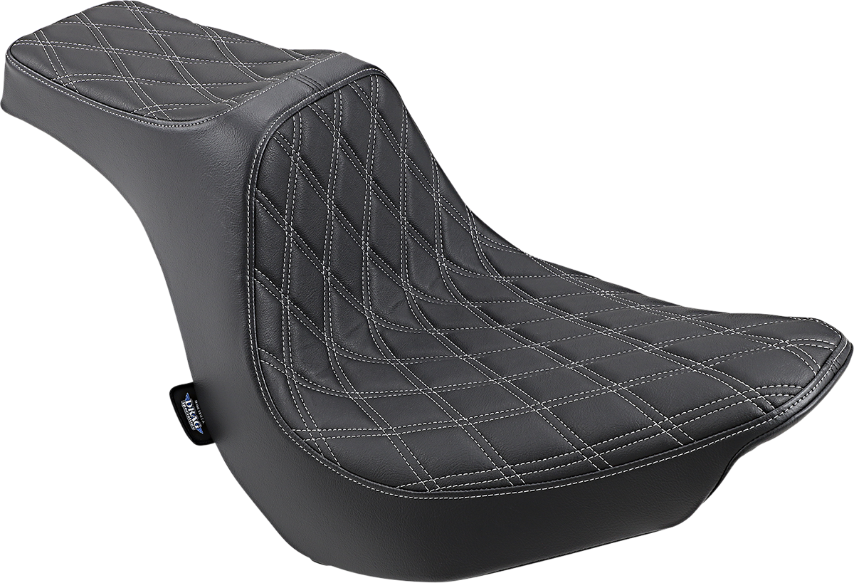 DRAG SPECIALTIES Predator III Seat - Double Diamond - Silver Stitching - FLFB/S '18-'22 0802-1189