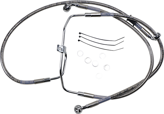 DRAG SPECIALTIES Brake Line - +4" - Stainless Steel - FXDF '08-'17 660325-4