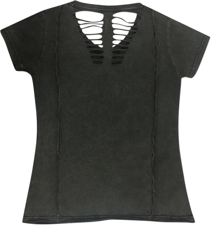 LETHAL THREAT Women's Dagger Skull T-Shirt - Gray - Medium LA20707M