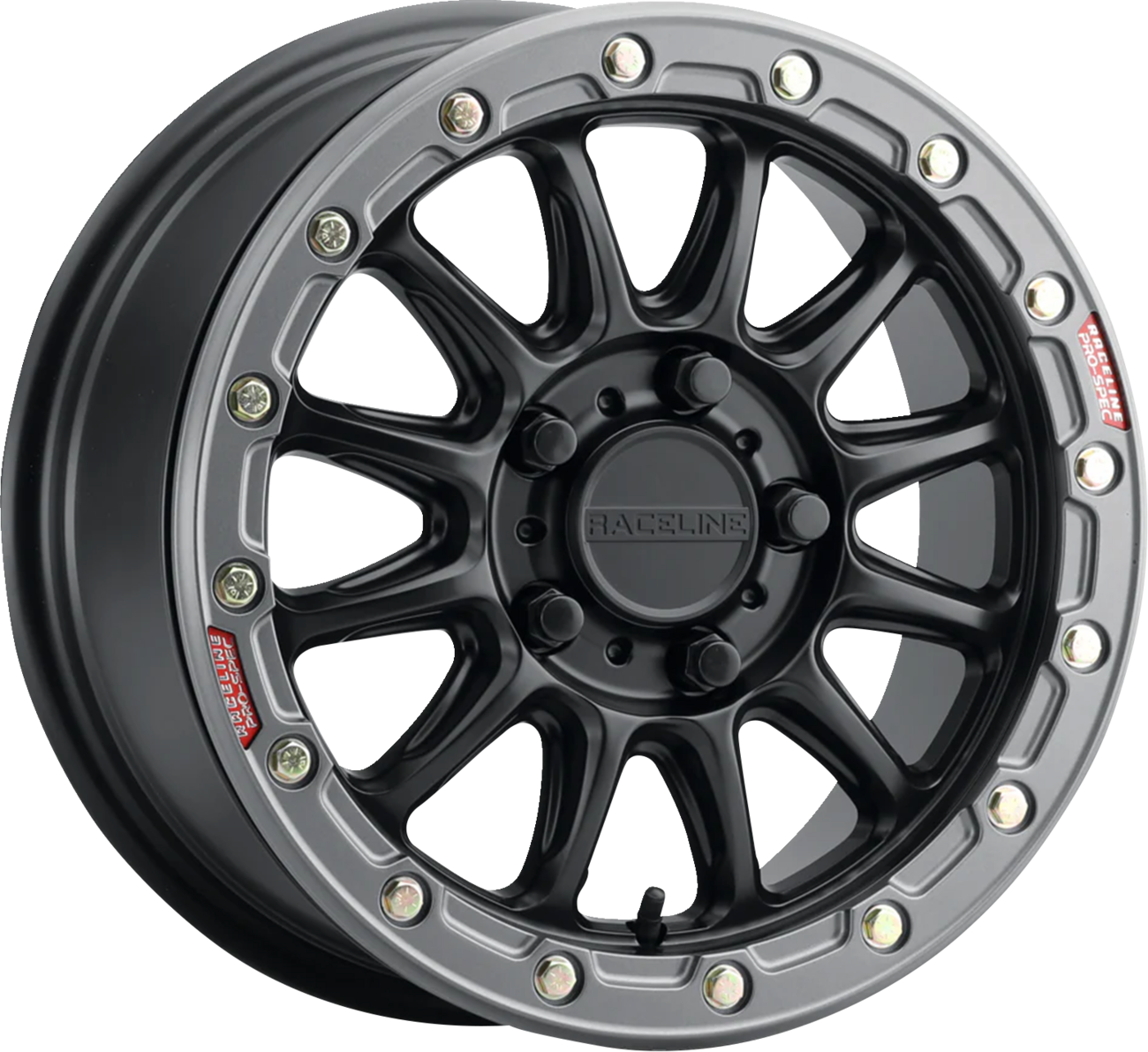 RACELINE WHEELS Wheel - Alpha - Front/Rear - Black/with Gun Metal Ring - 15x7 - 5/114.3 - 3+4 (+25 mm) A14BG-57012+25