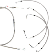 BURLY BRAND Handlebar Cable/Brake Line Kit - Complete - 13" Ape Hanger Handlebars - Stainless Steel B30-1103