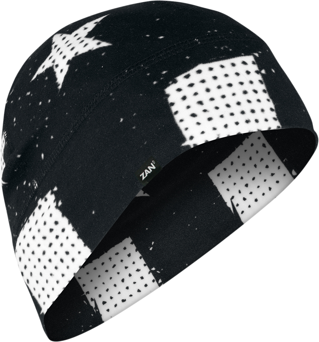 ZAN HEADGEAR SportFlex Beanie - Black & White Flag WHLL091