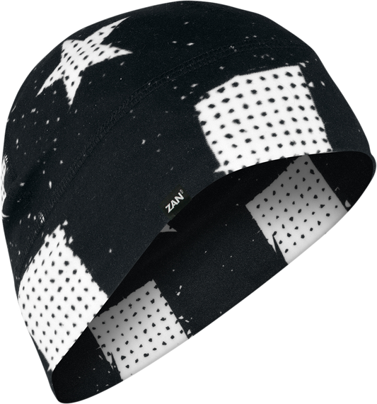 ZAN HEADGEAR SportFlex Beanie - Black & White Flag WHLL091