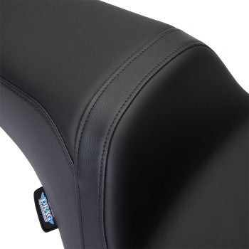 DRAG SPECIALTIES Asiento Predator 1Up - Cuero solar - Negro - Liso - FLH '08-'23 0801-1493 
