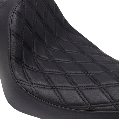 DRAG SPECIALTIES Predator III Seat - Double Diamond - Black Stitching - '04-'22 XL NO RUBBER BUMPERS 0804-0729