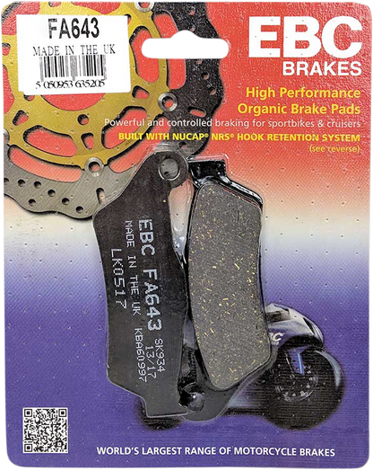 EBC Organic Brake Pads - FA643 FA643