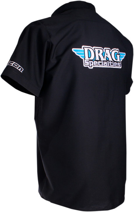 THROTTLE THREADS Drag Specialties Shop Shirt - Black - Large DRG26S24BKLR