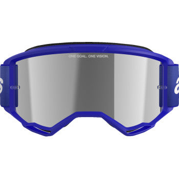 ALPINESTARS GOGGLES Vision 3 Goggle - Wordmark - Blue - Silver Mirror 5103225-7266