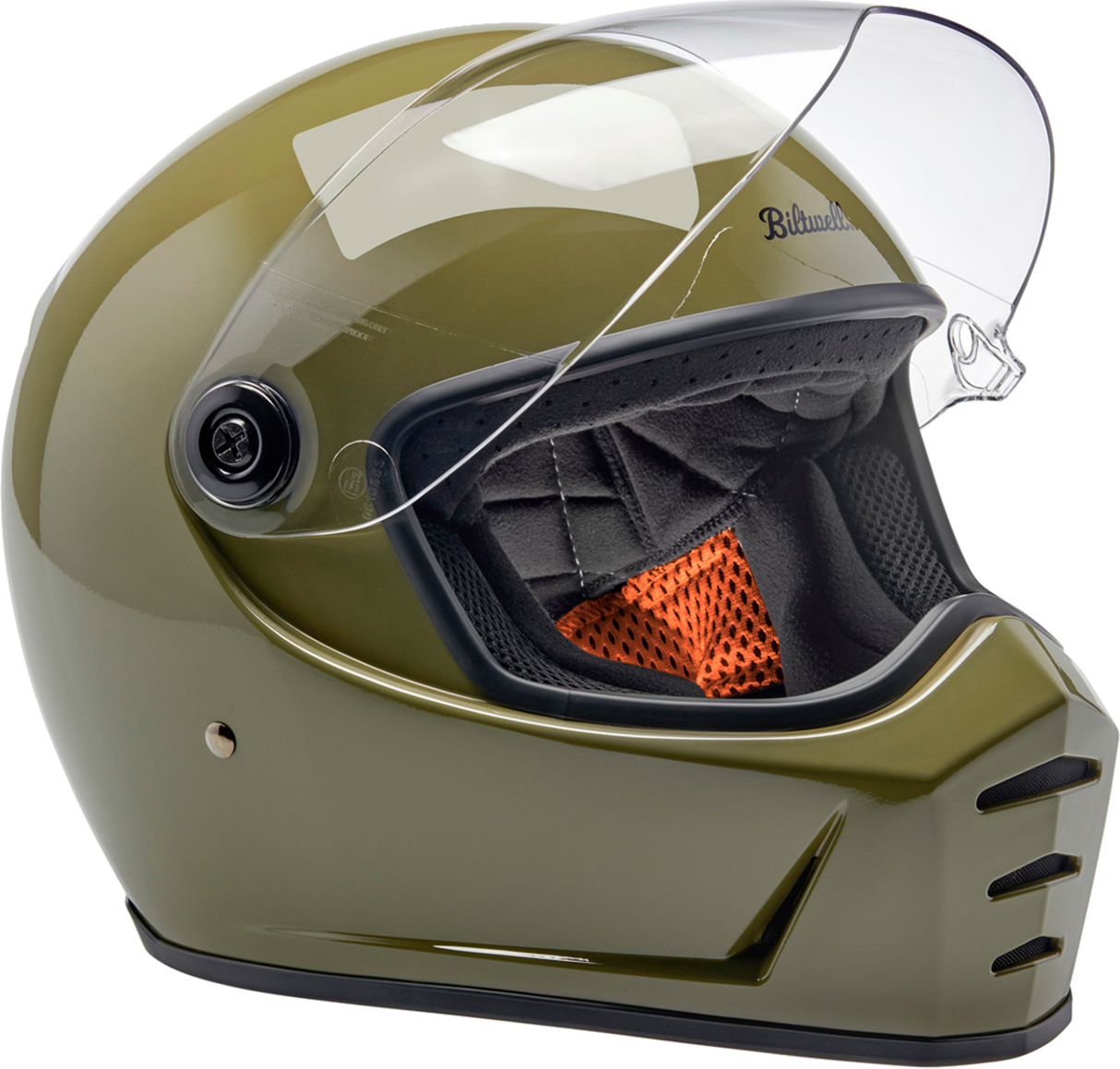 BILTWELL Lane Splitter Helmet - Gloss Olive Green - Medium 1004-154-503