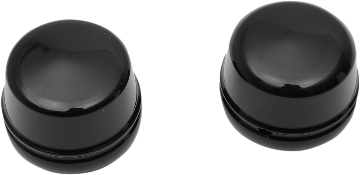 DRAG SPECIALTIES Axle Caps - Black - Front - '00-'07 FLT 16-0217GB