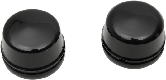 DRAG SPECIALTIES Axle Caps - Black - Front - '00-'07 FLT 16-0217GB