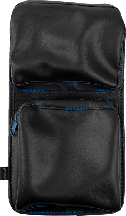 SHOW CHROME Kaliber Dash Pouch - Black with Blue Zipper H44-4ZBLUE