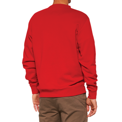 100% Icon Long-Sleeve Fleece Sweatshirt - Red - Large 20026-00012